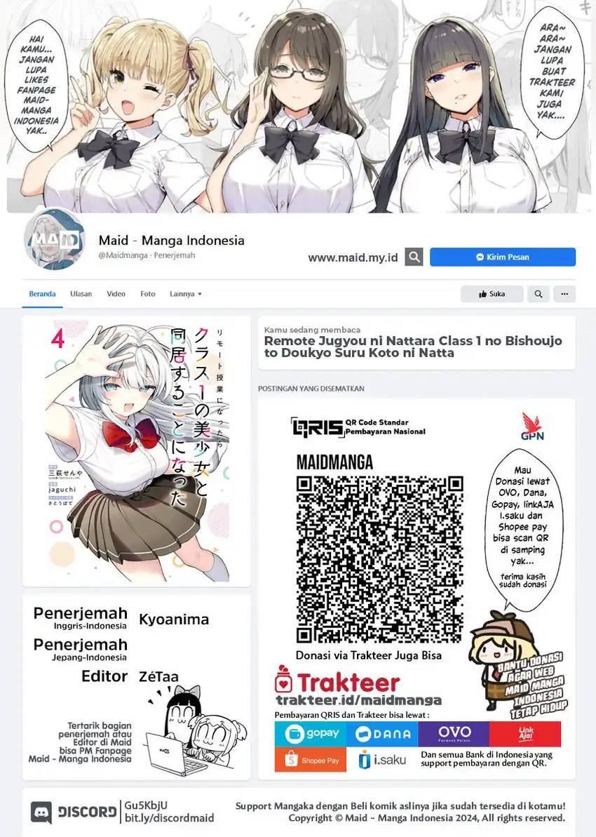 Remote Jugyou ni Nattara Class 1 no Bishoujo to Doukyo suru Koto ni Natta Chapter 20.2 - halaman 2