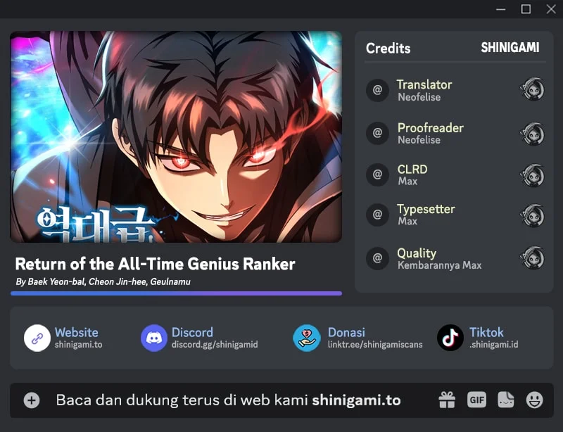 Return Of The All-Time Genius Ranker Chapter 21 - halaman 1