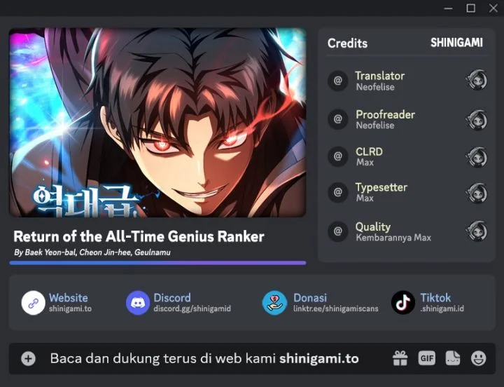 Return Of The All-Time Genius Ranker Chapter 23 - halaman 1
