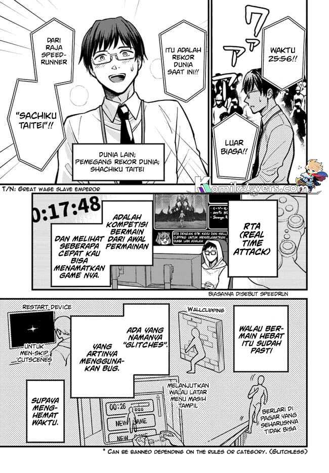 RTA Sousha wa Game Sekai kara Kaerenai Chapter 1.1 - halaman 5