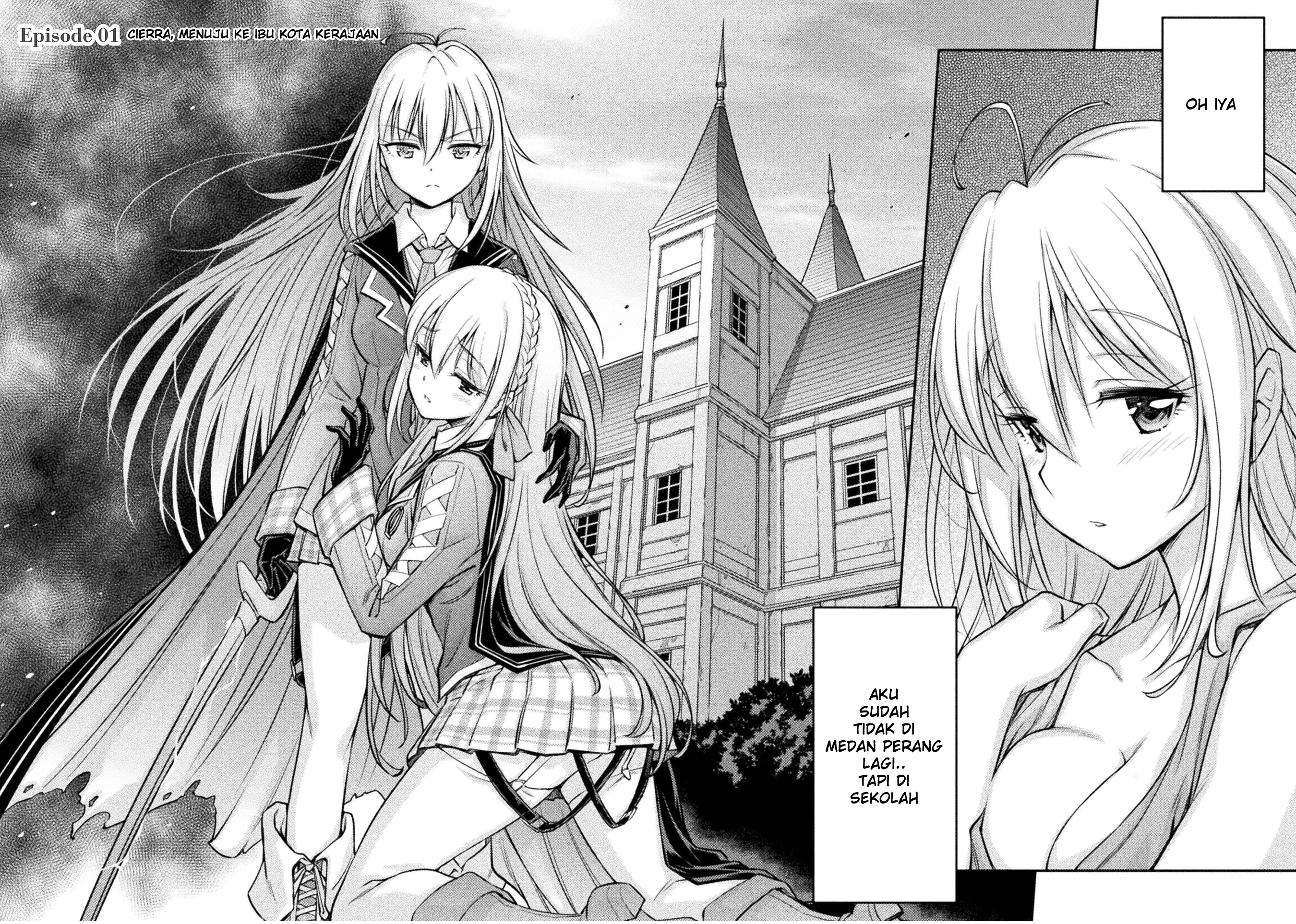 Saikyou no Youhei Shoujo no Gakuen Seikatsu: Shoujo to Shoujo, Kaikou suru Chapter 1 - halaman 6