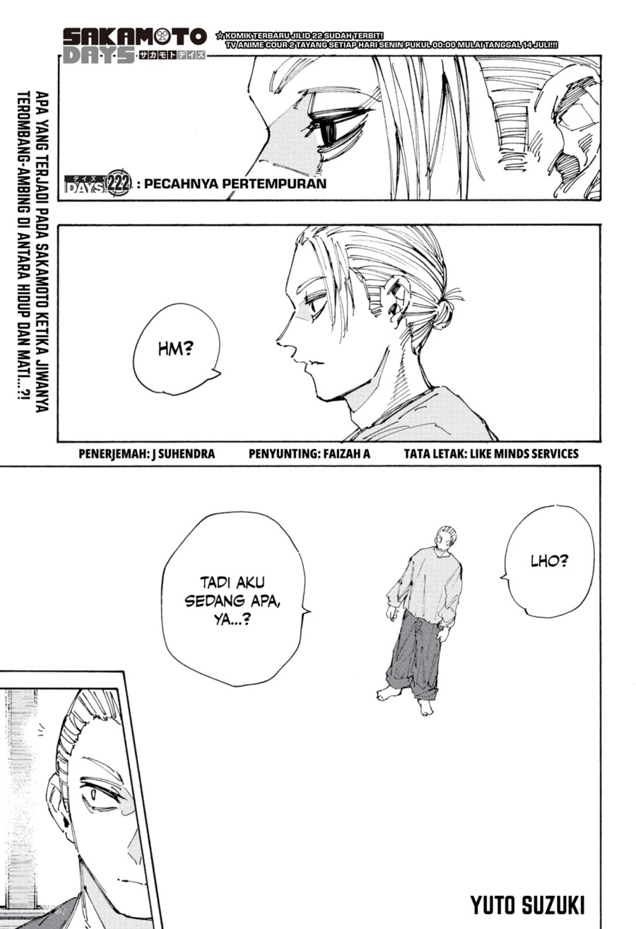 Sakamoto Days Chapter 222 - halaman 1