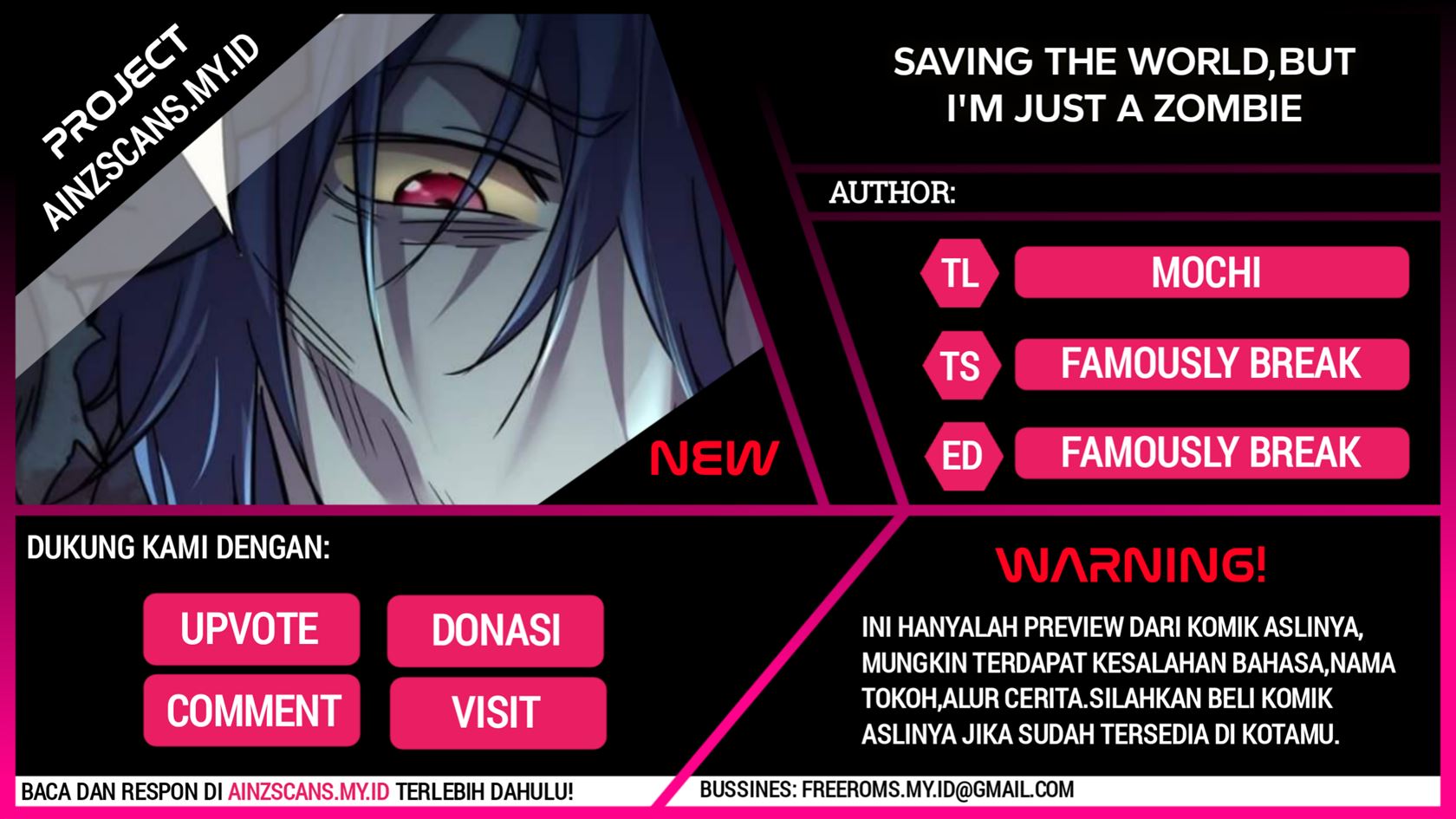 Saving the World, But I’m Just a Zombie! Chapter 1 - halaman 1
