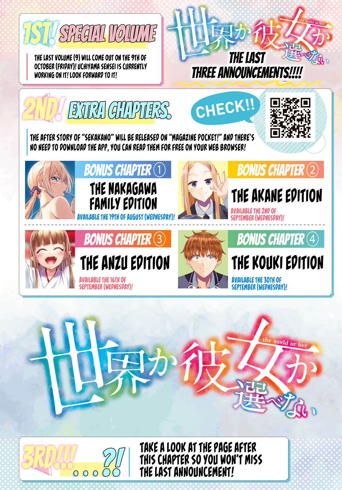 Sekai ka Kanojo ka Erabenai Chapter 40 - halaman 3