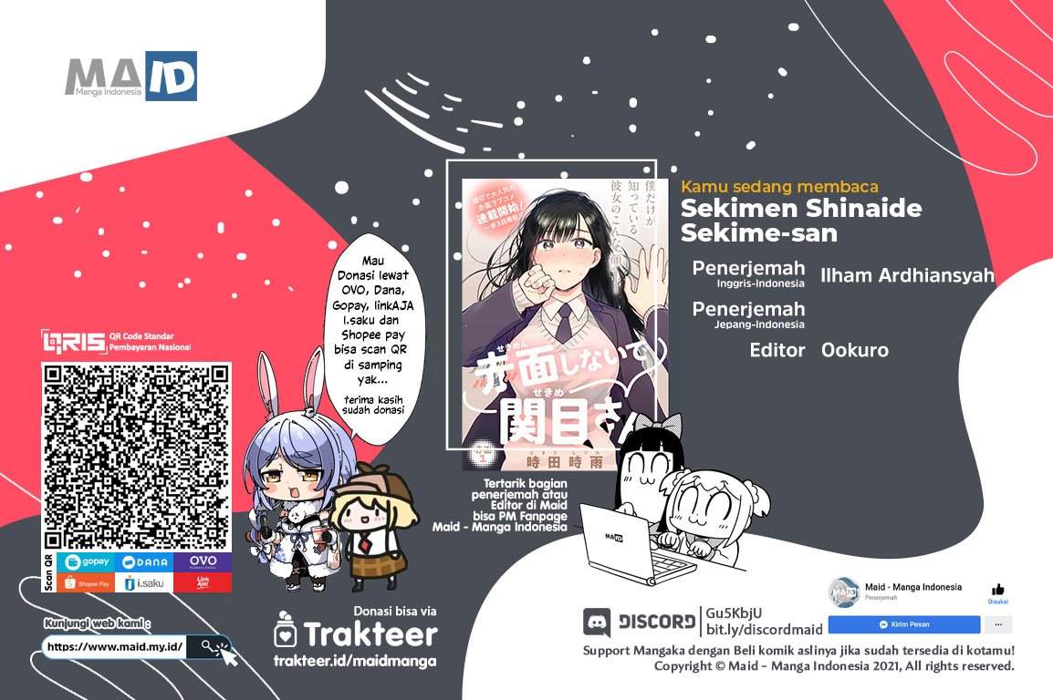 Sekimen Shinaide Sekime-san (Serialization) Chapter 4 - halaman 1