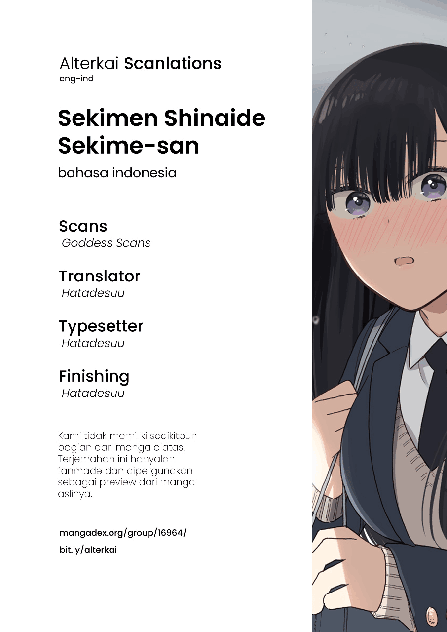 Sekimen Shinaide Sekime-san (Serialization) Chapter 9 - halaman 1