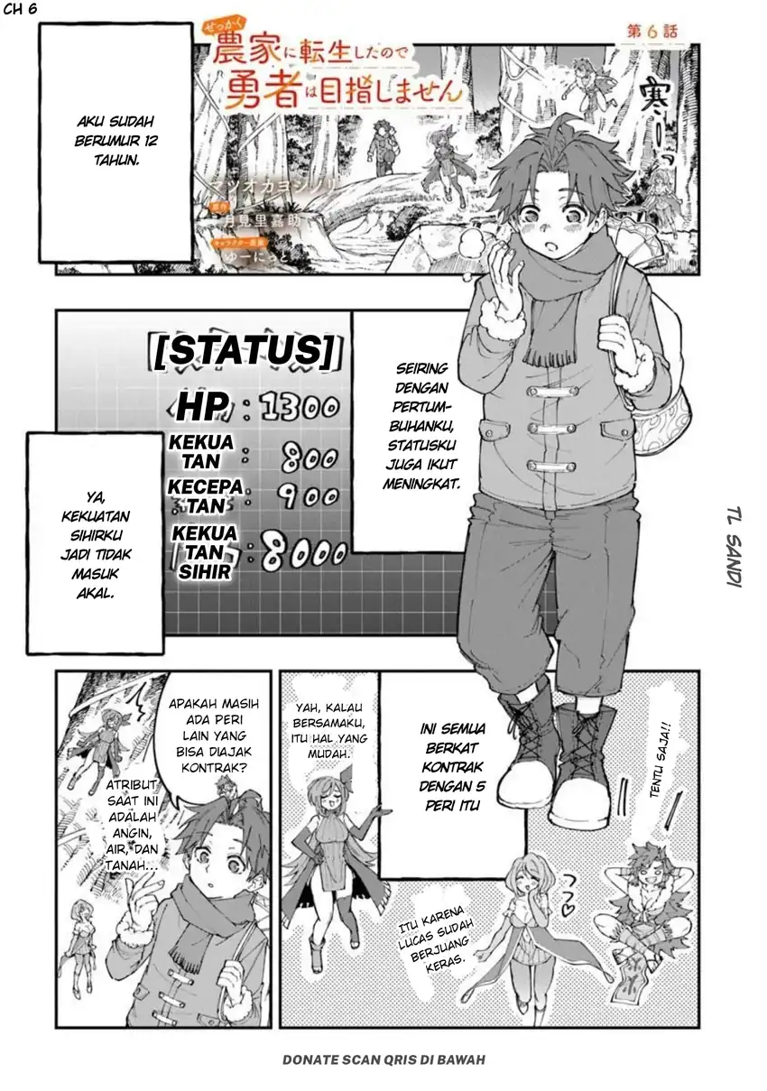 Sekkaku Nouka ni Tensei shita node Yuusha wa Mezashimasen Chapter 6.1 - halaman 1