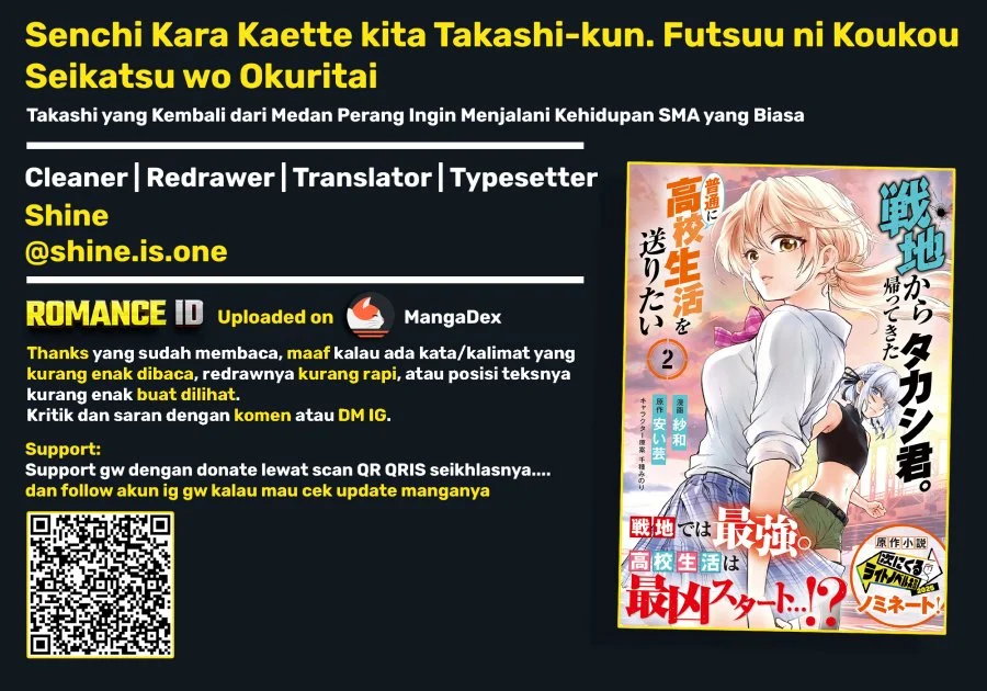 Senchi kara Kaettekita Takashi-kun. Futsuu ni Koukou Seikatsu wo Okuritai Chapter 17 - halaman 38