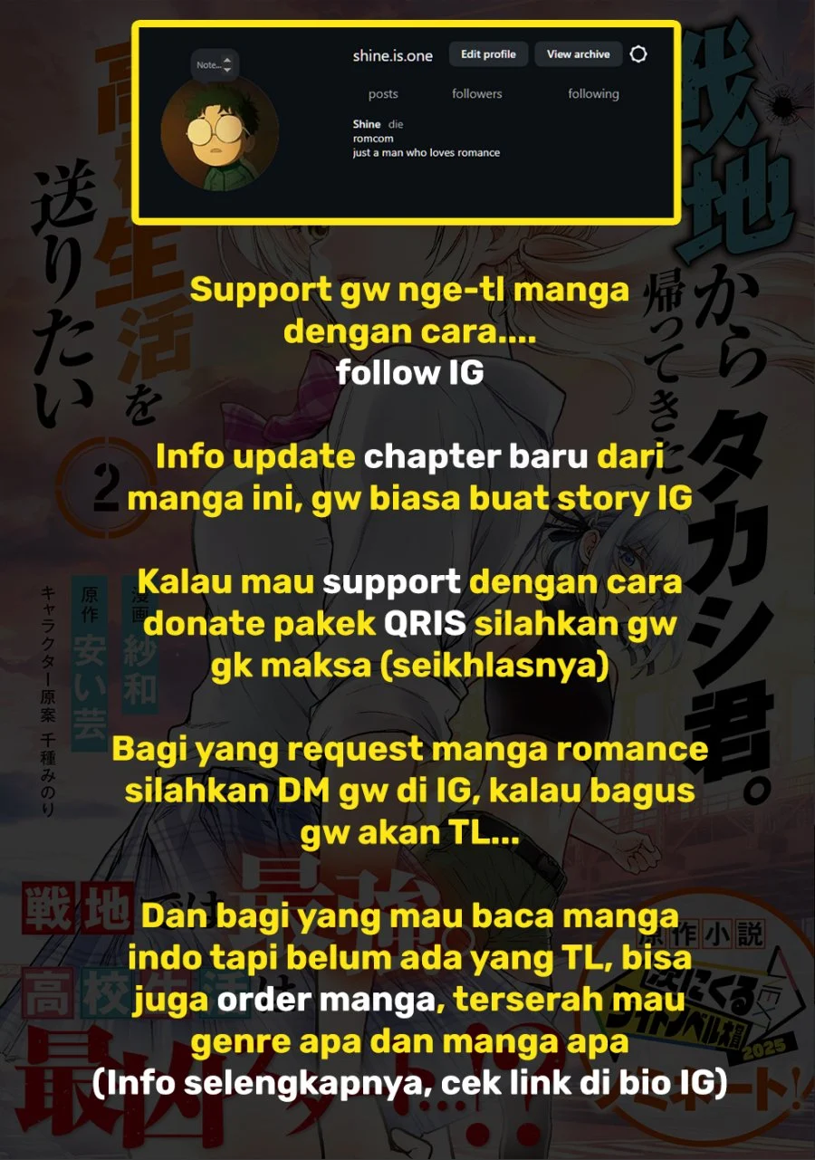 Senchi kara Kaettekita Takashi-kun. Futsuu ni Koukou Seikatsu wo Okuritai Chapter 17 - halaman 39