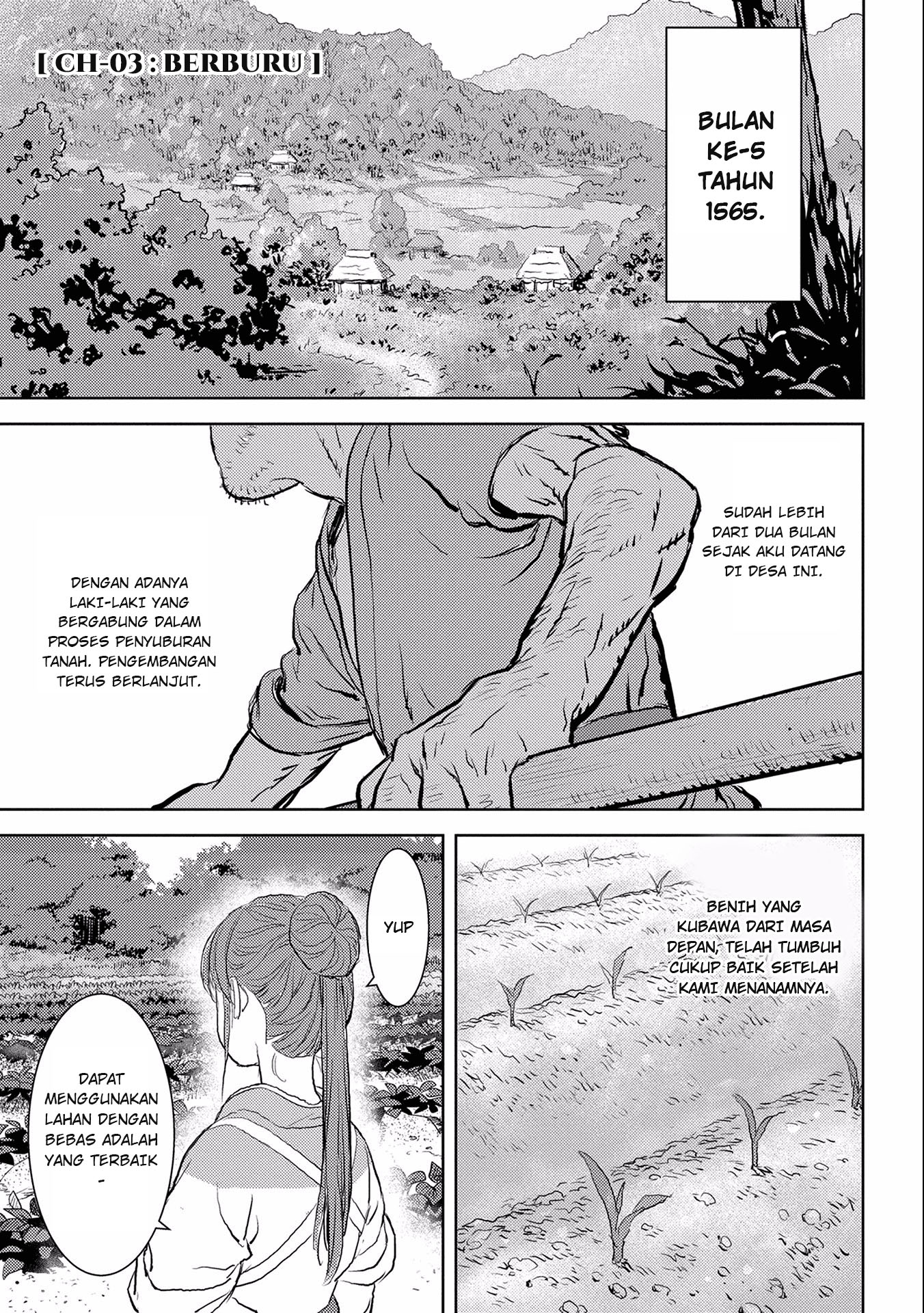 Sengoku Komachi Kuroutan: Noukou Giga Chapter 3 - halaman 3