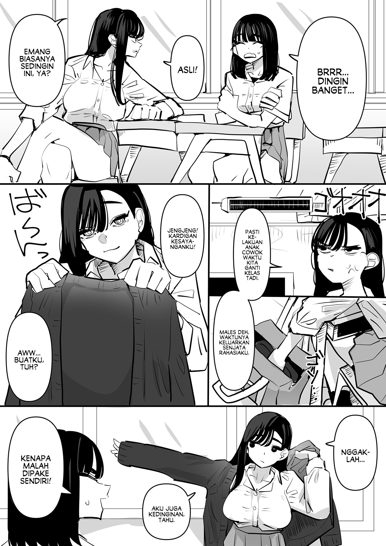She Put Her Heart and Soul into Warming Up Her Friend Who Was Shivering From the Cold Because the A/C in the Classroom Was Way Too Strong Chapter 0 - halaman 2