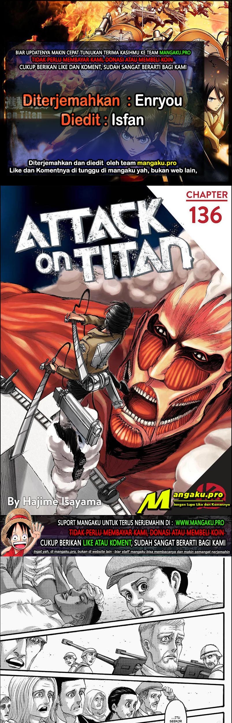 Shingeki no Kyojin Chapter 136.1 - halaman 1