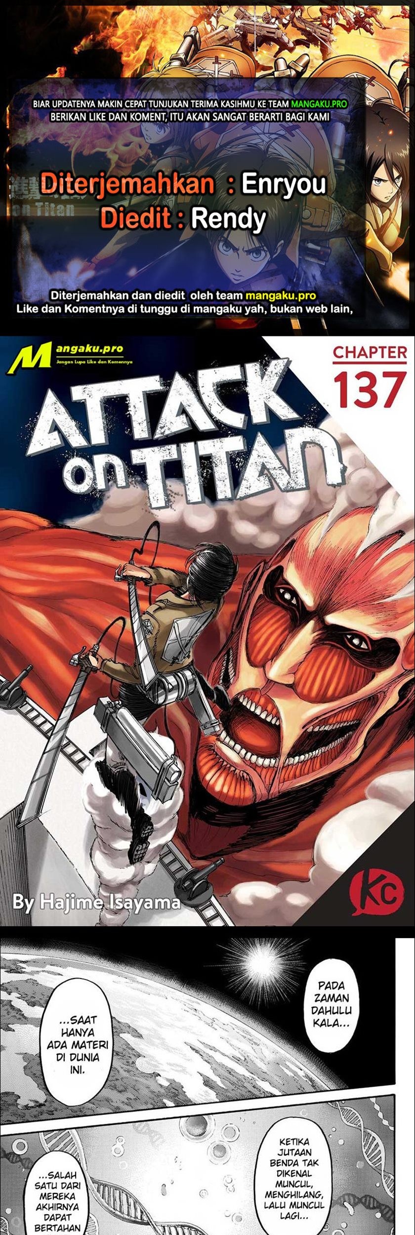 Shingeki no Kyojin Chapter 137.1 - halaman 1