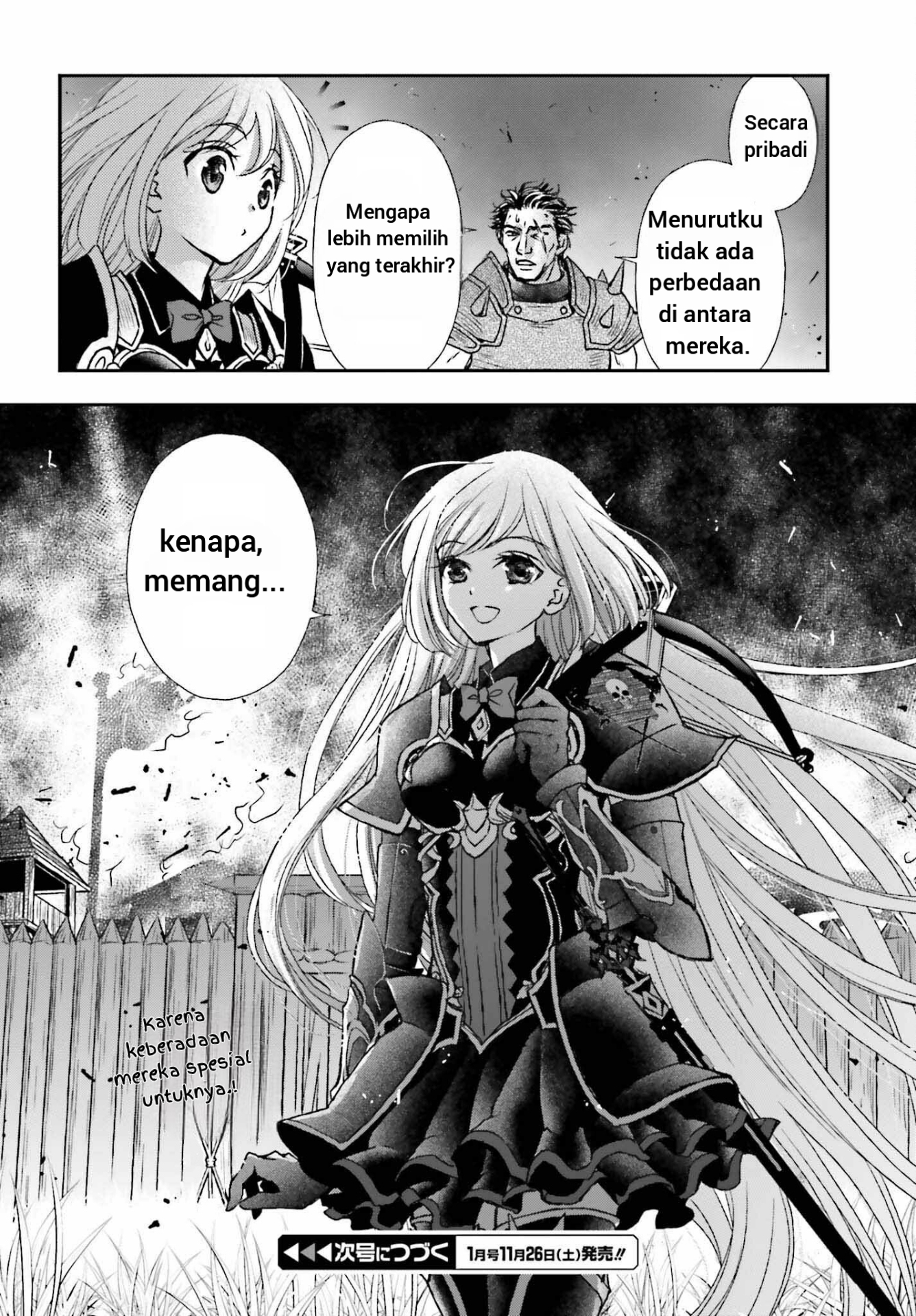 Shinigami ni Sodaterareta Shoujo wa Shikkoku no Ken wo Mune ni Idaku Chapter 33.5 - halaman 11