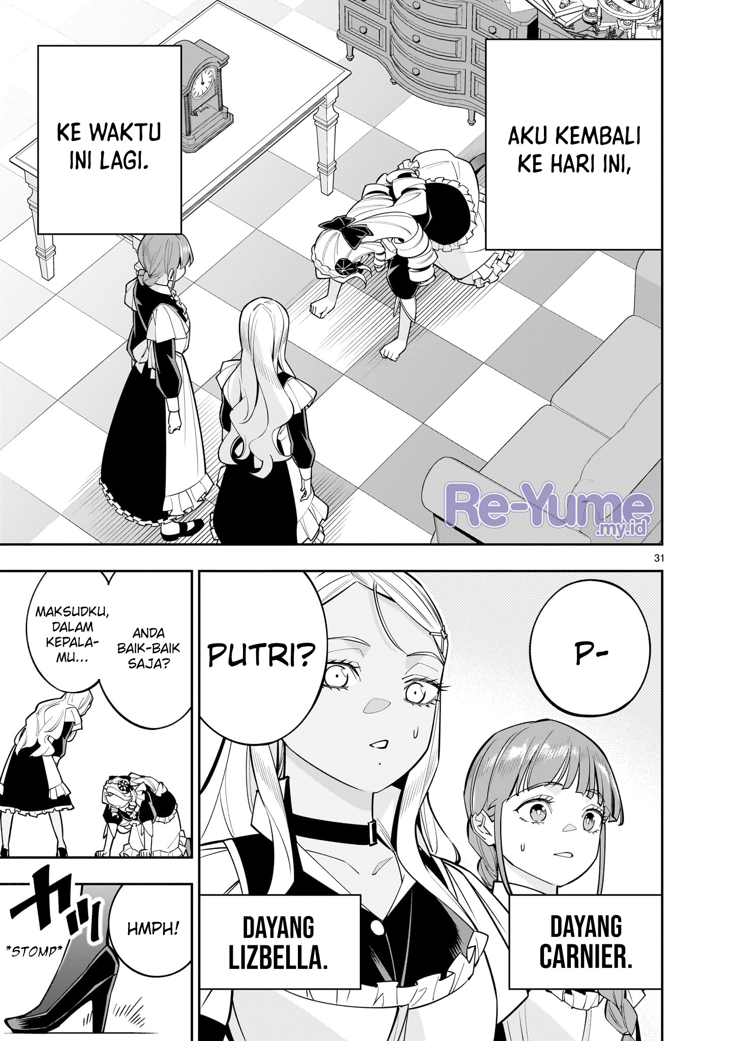 Shinimodori Oujo wa Ikinobiru Tame ni Yuri Harem wo Tsukuru Koto ni Shita Chapter 3 - halaman 31