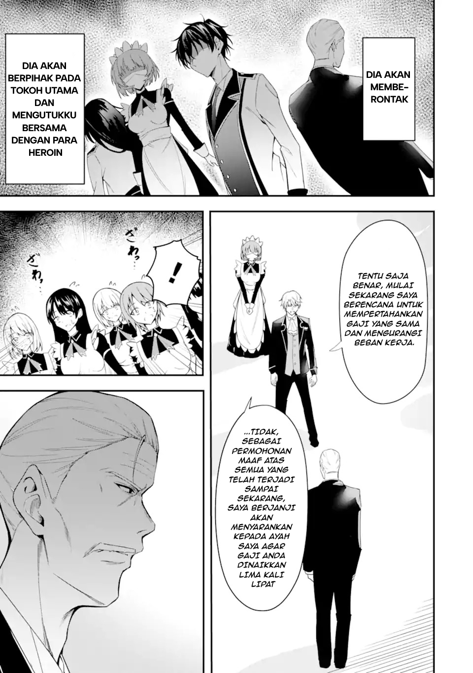 Shokei Flag no Akuyaku Kizoku ni Tensei shita ga, Shinitakunai node Yami Mahou wo Kiwamete Heroine-tachi wo Sukuimasu Chapter 1.1 - halaman 30