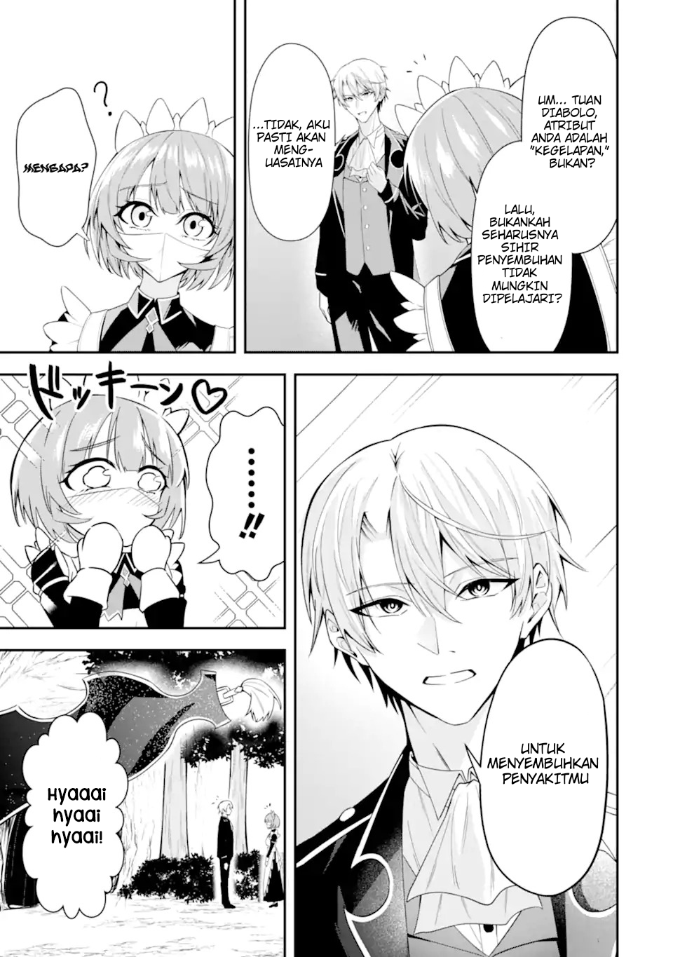 Shokei Flag no Akuyaku Kizoku ni Tensei shita ga, Shinitakunai node Yami Mahou wo Kiwamete Heroine-tachi wo Sukuimasu Chapter 1.2 - halaman 11