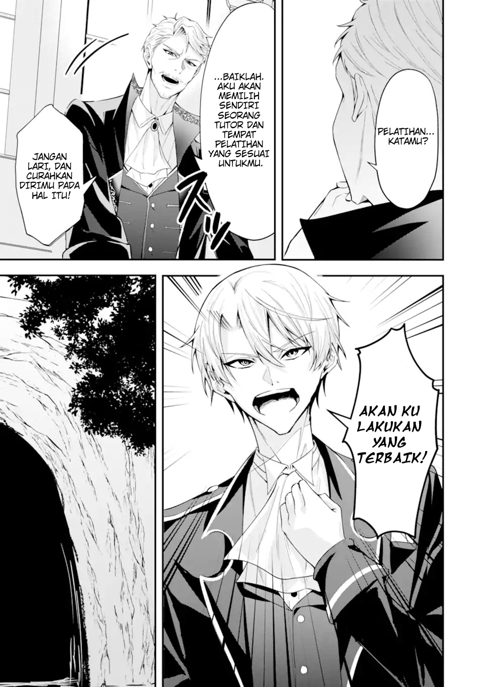 Shokei Flag no Akuyaku Kizoku ni Tensei shita ga, Shinitakunai node Yami Mahou wo Kiwamete Heroine-tachi wo Sukuimasu Chapter 1.2 - halaman 9