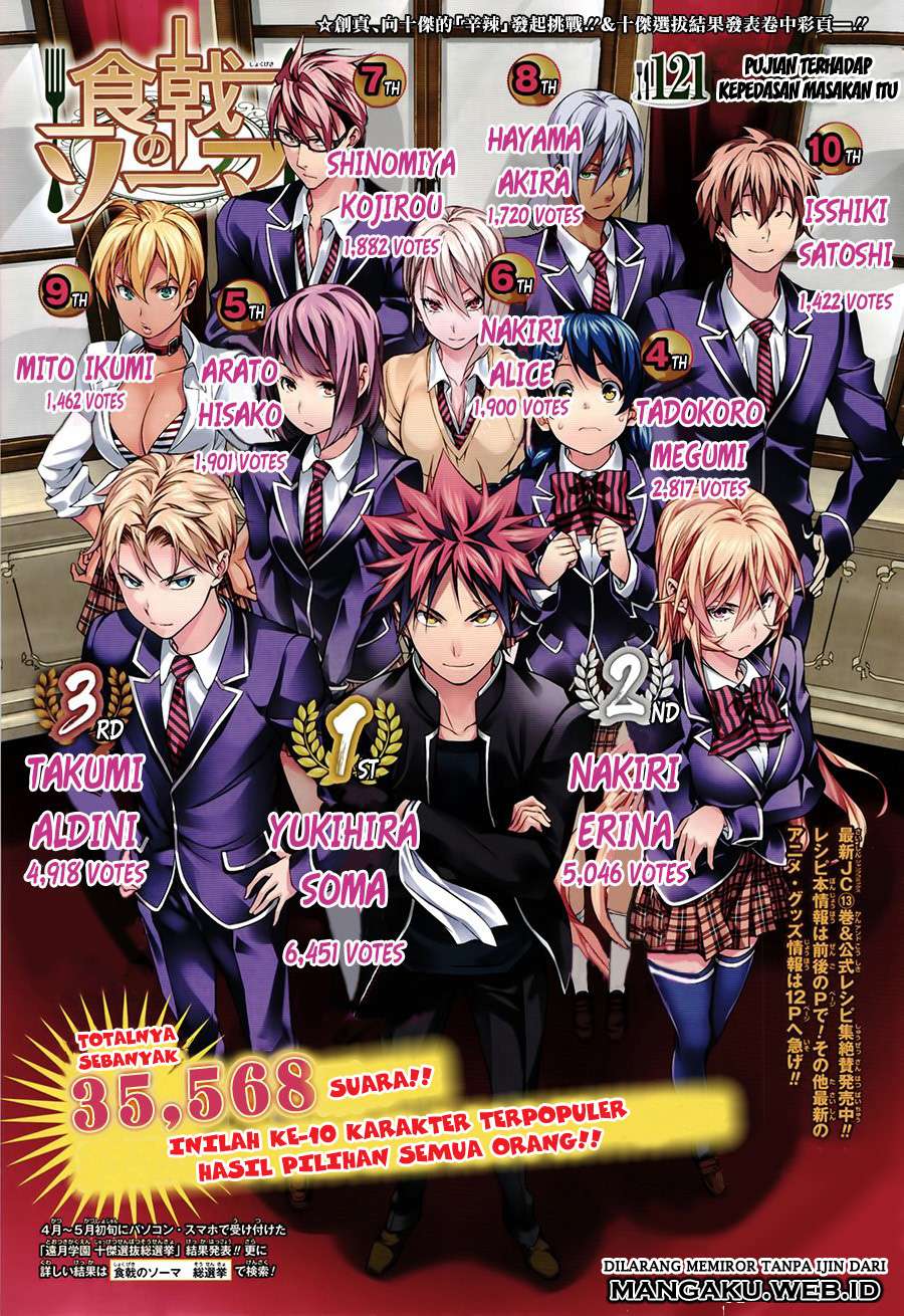Shokugeki no Souma Chapter 121 - halaman 1