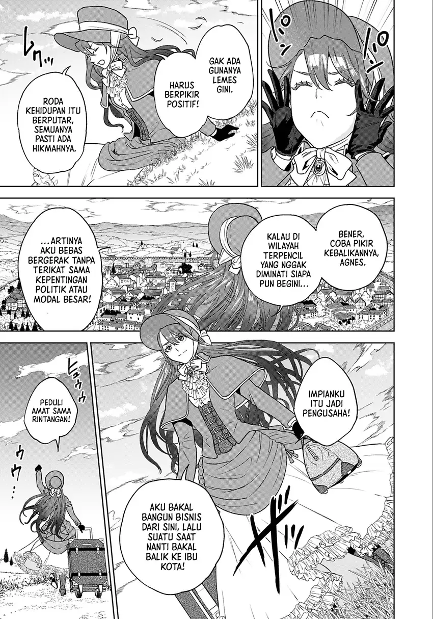 Shounin Reijou Agnes Henkyou ni Tsuihou Sareta Akuyaku Reijou wa Shousai o Hakki Shi Nariagaru Chapter 1 - halaman 24