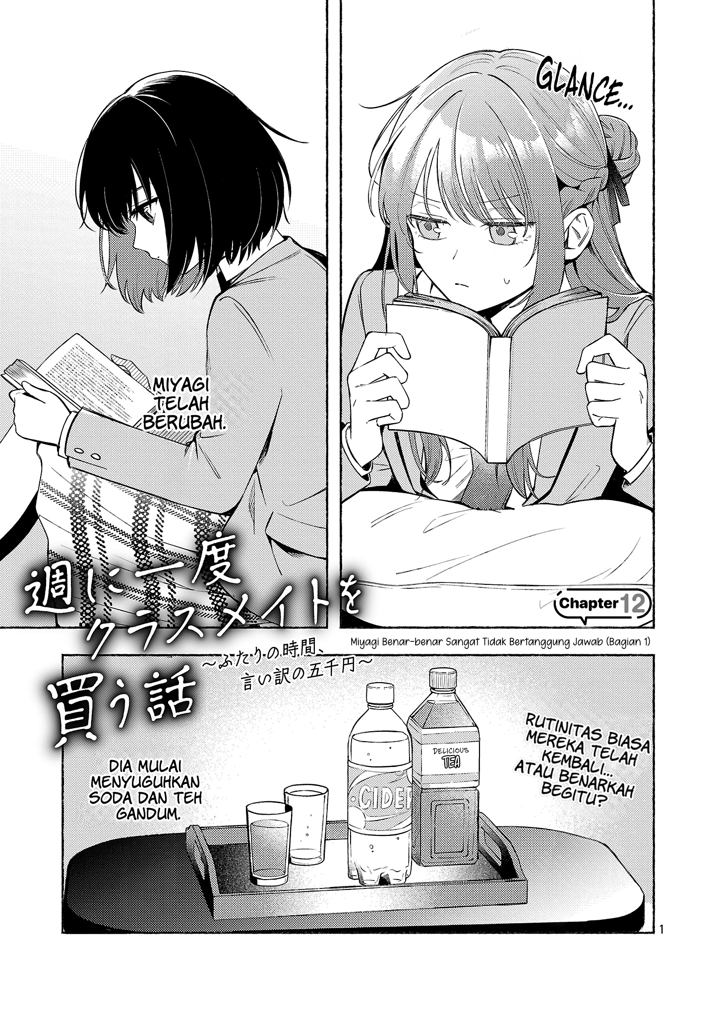 Shuu ni Ichido Classmate wo Kau Hanashi: Futari no Jikan, Iiwake no 5000-en Chapter 12 - halaman 1