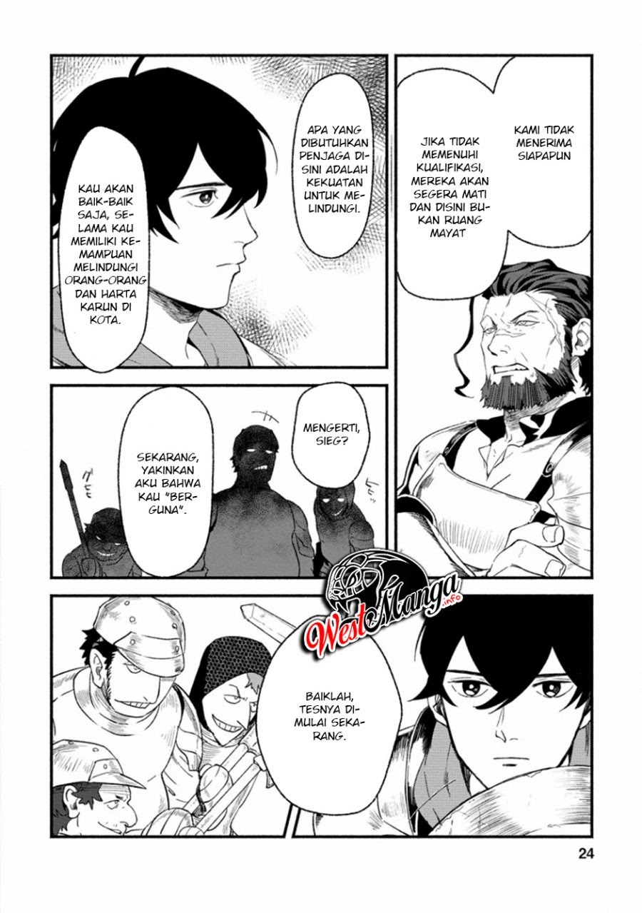 Sono Monban, Saikyou ni Tsuki: Tsuihou sareta Bougyoryoku 9999 no Senshi, Outo no Monban toshite Musou suru Chapter 1 - halaman 22