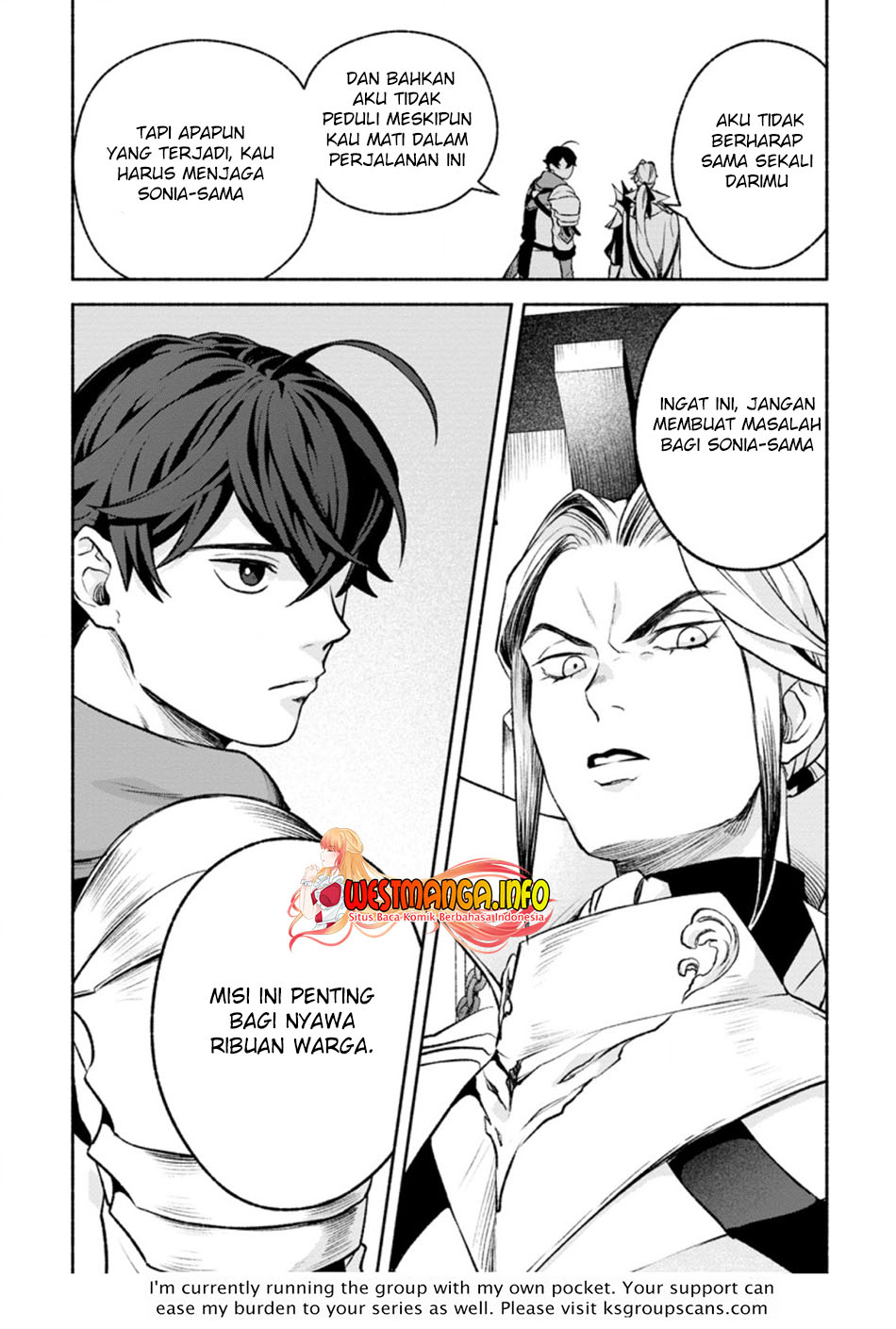 Sono Monban, Saikyou ni Tsuki: Tsuihou sareta Bougyoryoku 9999 no Senshi, Outo no Monban toshite Musou suru Chapter 14.3 - halaman 12