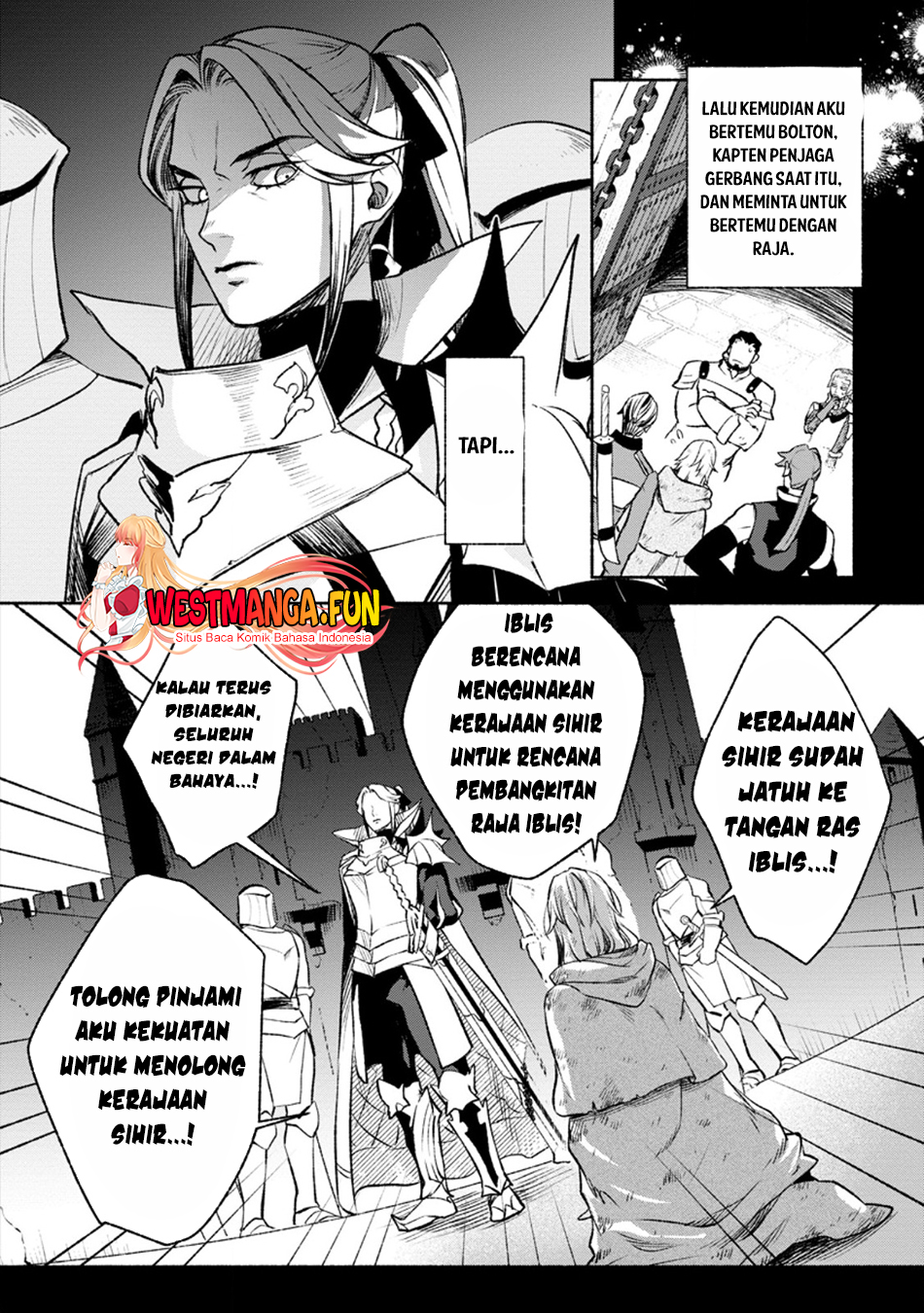 Sono Monban, Saikyou ni Tsuki: Tsuihou sareta Bougyoryoku 9999 no Senshi, Outo no Monban toshite Musou suru Chapter 28.1 - halaman 4