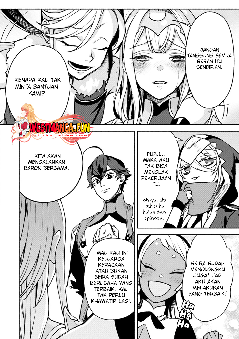 Sono Monban, Saikyou ni Tsuki: Tsuihou sareta Bougyoryoku 9999 no Senshi, Outo no Monban toshite Musou suru Chapter 28.2 - halaman 2