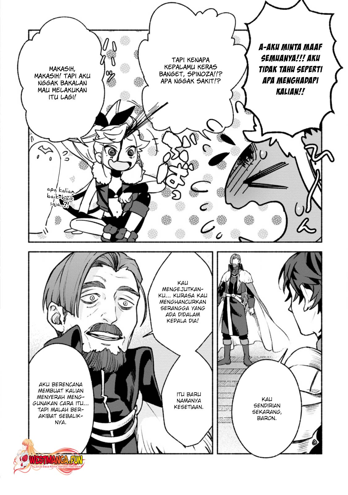 Sono Monban, Saikyou ni Tsuki: Tsuihou sareta Bougyoryoku 9999 no Senshi, Outo no Monban toshite Musou suru Chapter 31 - halaman 11