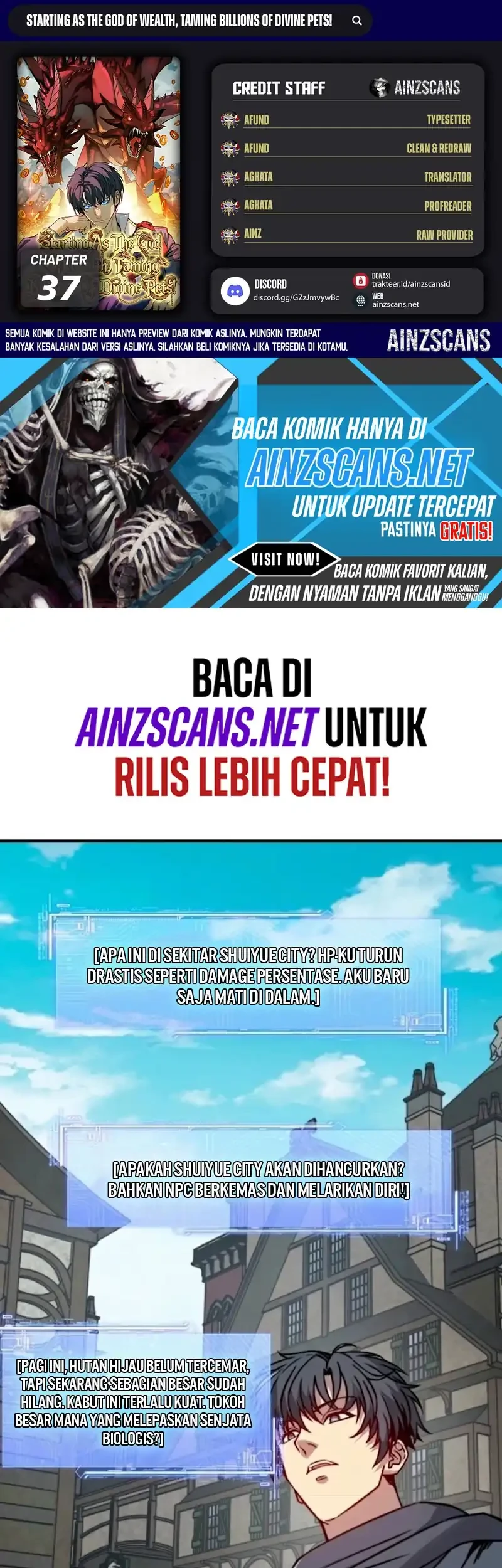 Start by changing your job to the God of Wealth and taming billions of divine pets! Chapter 38 - halaman 1