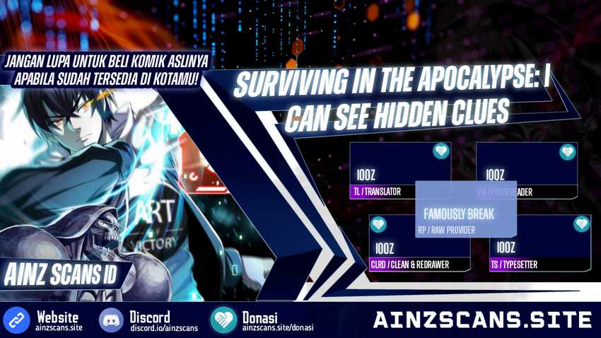 Surviving in the Apocalypse: I Can See Hidden Clues Chapter 9 - halaman 1