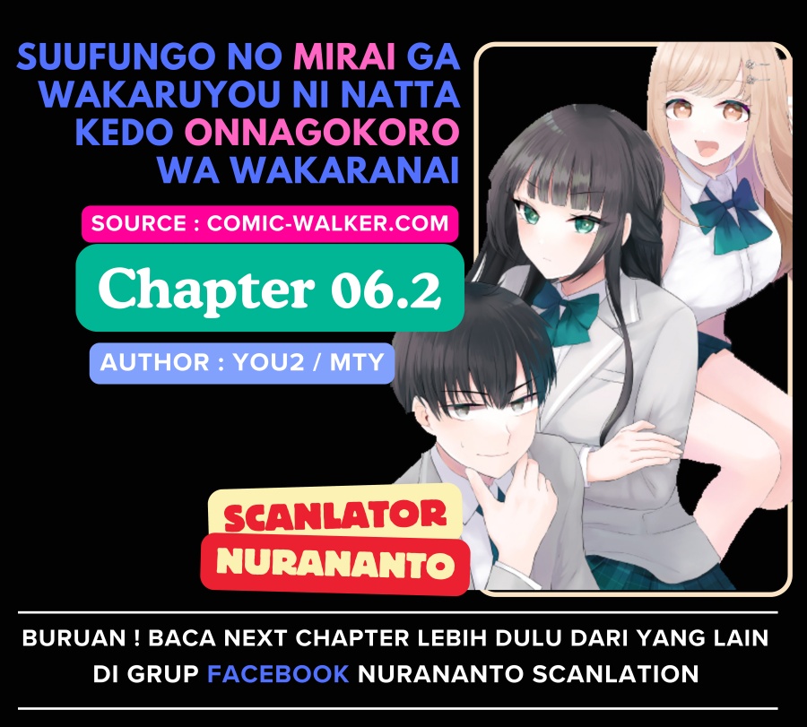 Suufungo no Mirai ga Wakaru You ni Natta kedo, Onnagokoro wa Wakaranai. Chapter 6.2 - halaman 1