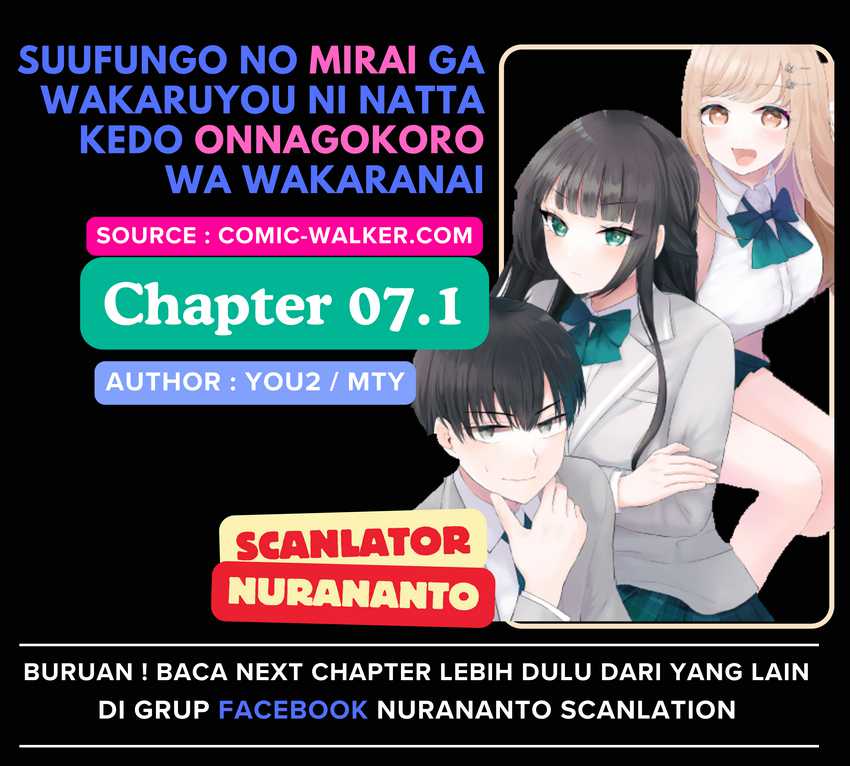 Suufungo no Mirai ga Wakaru You ni Natta kedo, Onnagokoro wa Wakaranai. Chapter 7.1 - halaman 1