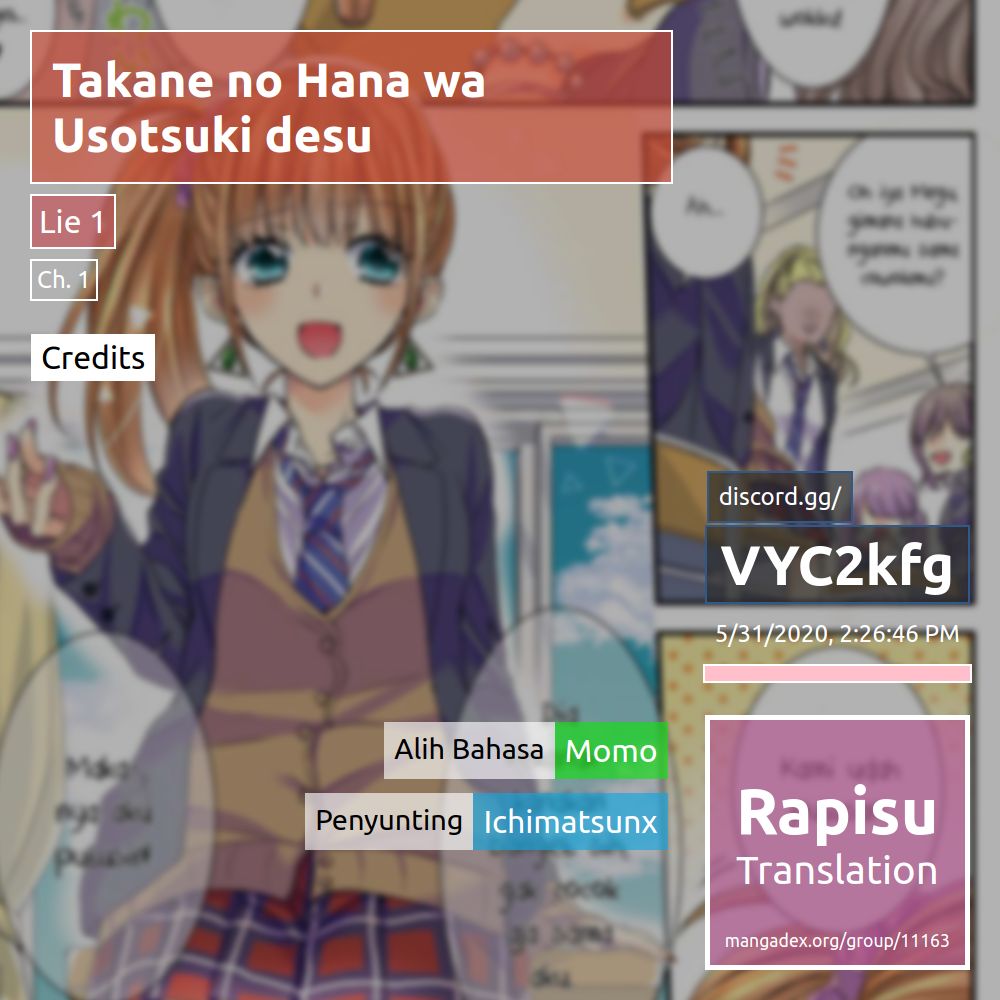 Takane no Hana wa Usotsuki desu. Chapter 1 - halaman 1