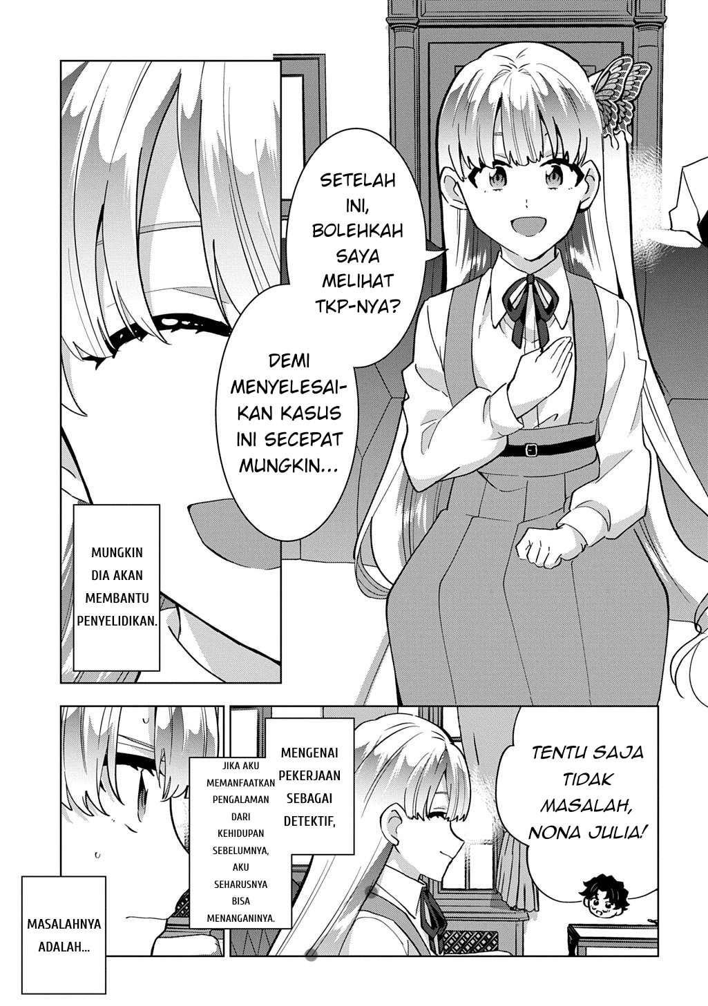Tantei Reijou Julia Moriarty: Seibetsu mo Mibun mo Kawarimashita ga, Tenseisaki demo Tanteigyou Saikai shimasu Chapter 1 - halaman 56