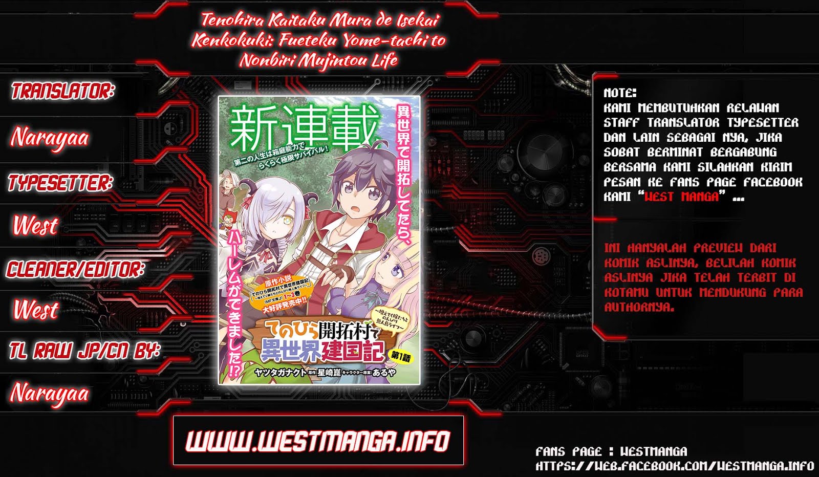 Tenohira Kaitaku Mura de Isekai Kenkokuki: Fueteku Yome-tachi to Nonbiri Mujintou Life Chapter 2 - halaman 2