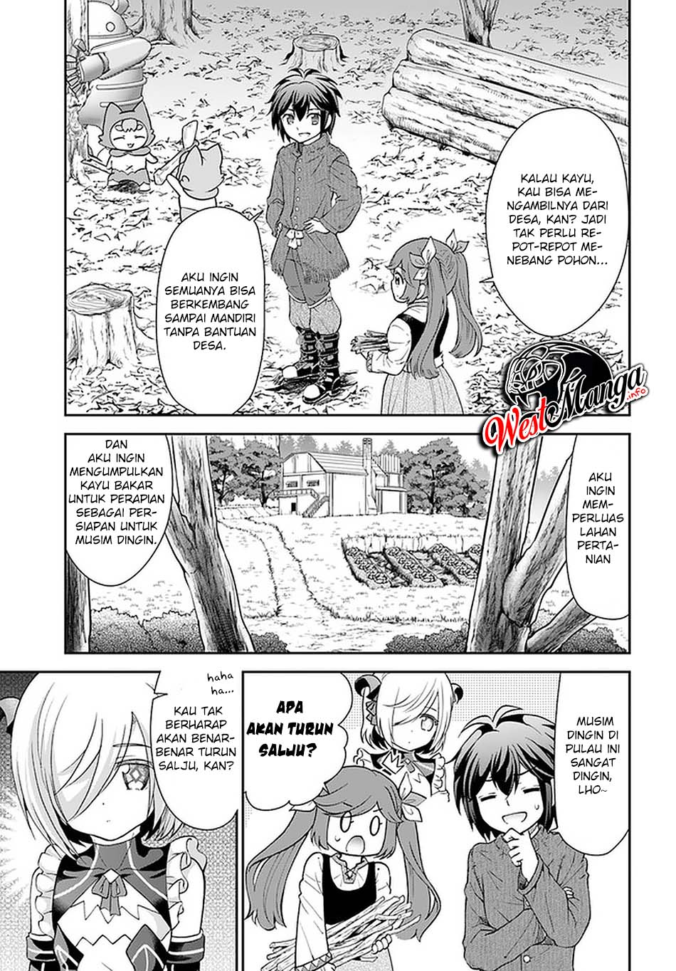 Tenohira Kaitakumura de Isekai Kenkouki ~Fueteku Yome-tachi to Nonbiri Mujintou Raifu~ Chapter 23 - halaman 3