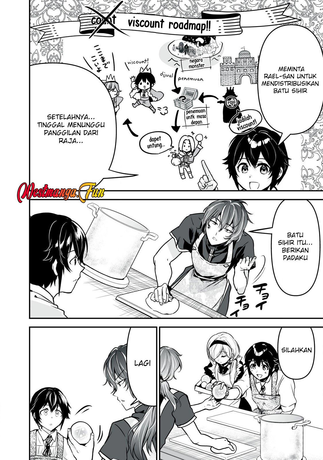 Tensei Kizoku no Bannou Kaitaku Kara ~”Kakudai & Shukushou” Sukiru o Tsukatte Itara Saikyou Ryouchi ni Narimashita~ Chapter 34 - halaman 3