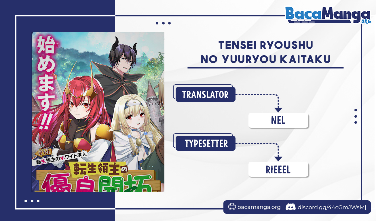 Tensei Ryoushu no Yuuryou Kaitaku: Zensei no Kioku o Ikashite White ni Tsutometara, Yuunou na Jinzai ga Atsumari Sugimashita Chapter 10.2 - halaman 1