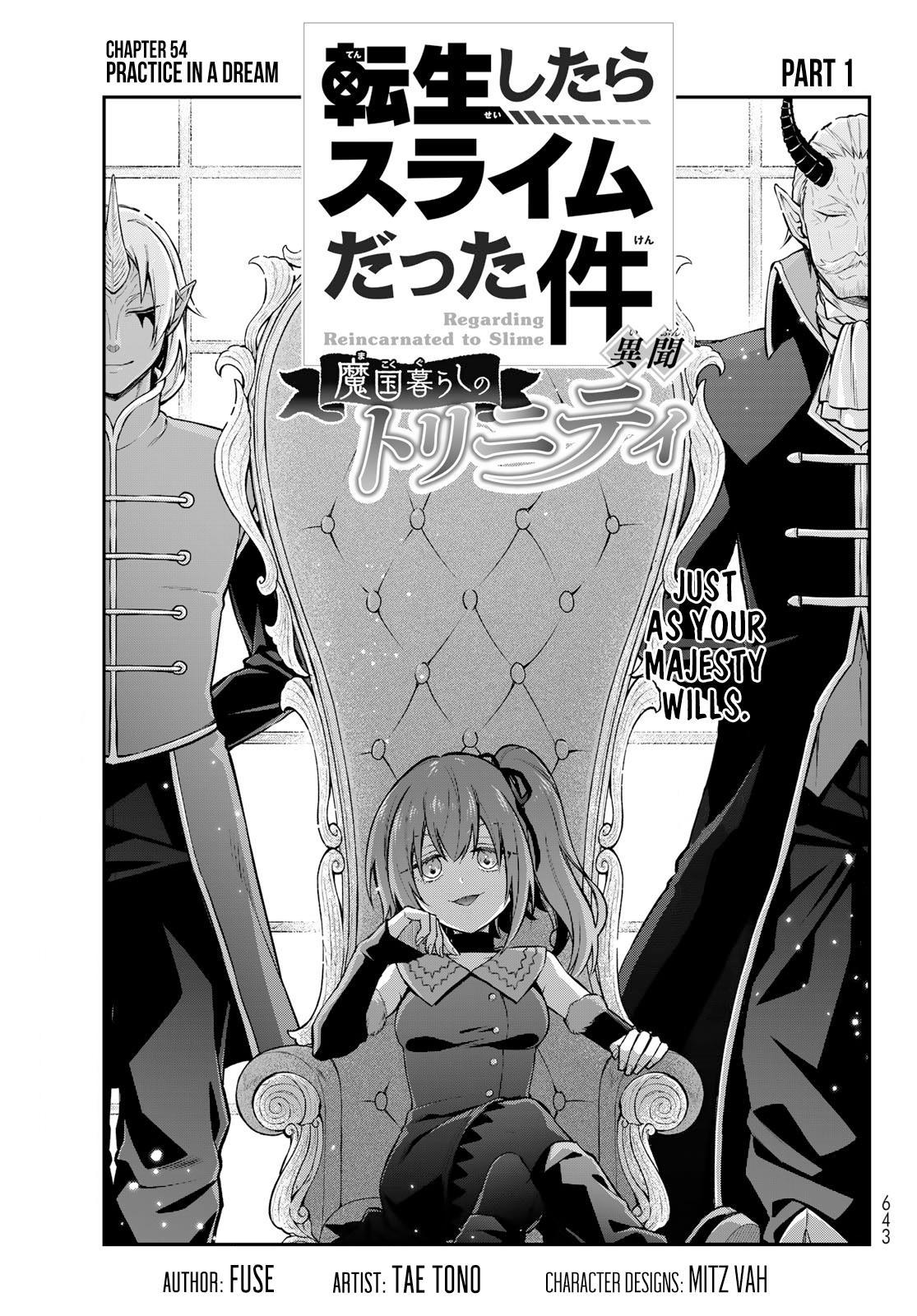 Tensei shitara Slime Datta Ken Ibun: Makokugurashi no Trinity Chapter 54 - halaman 1