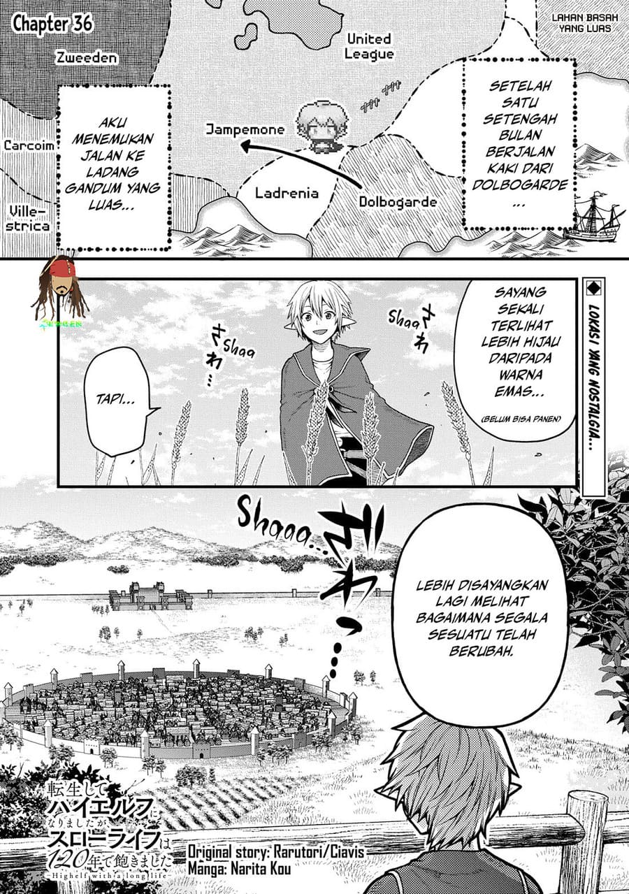Tensei shite High Elf ni Narimashita ga, Slow Life wa 120-nen de Akimashita Chapter 36 - halaman 1