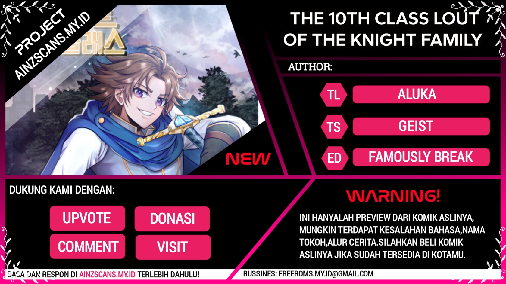 The 10th Class Lout of the Knight Family Chapter 8 - halaman 1