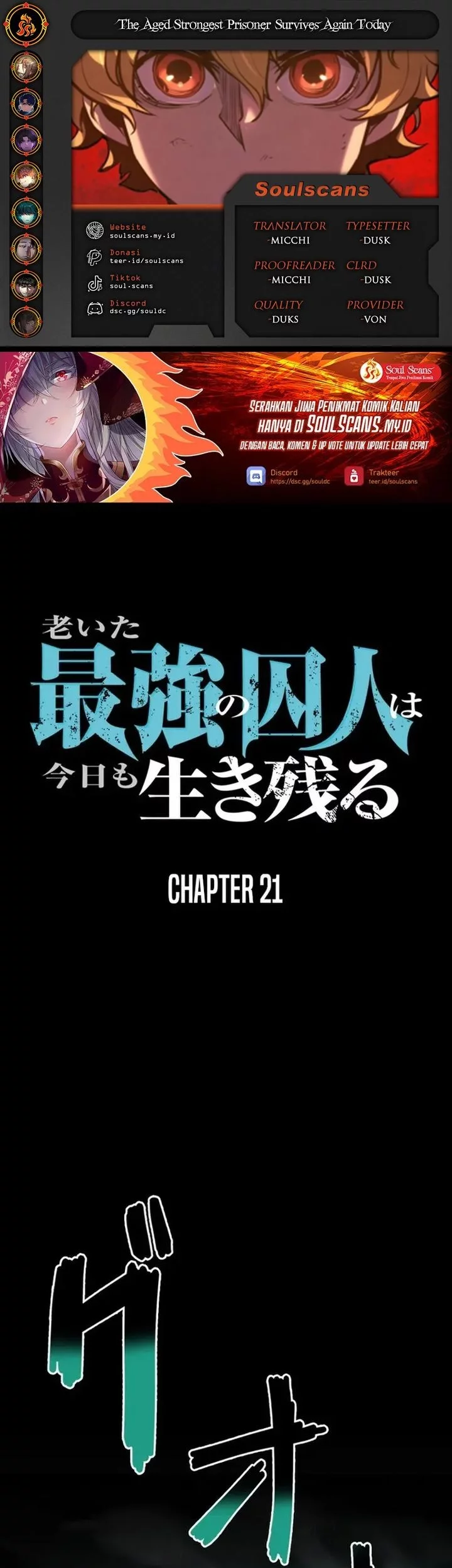 The Aged Strongest Prisoner Survives Again Today Chapter 21 - halaman 1