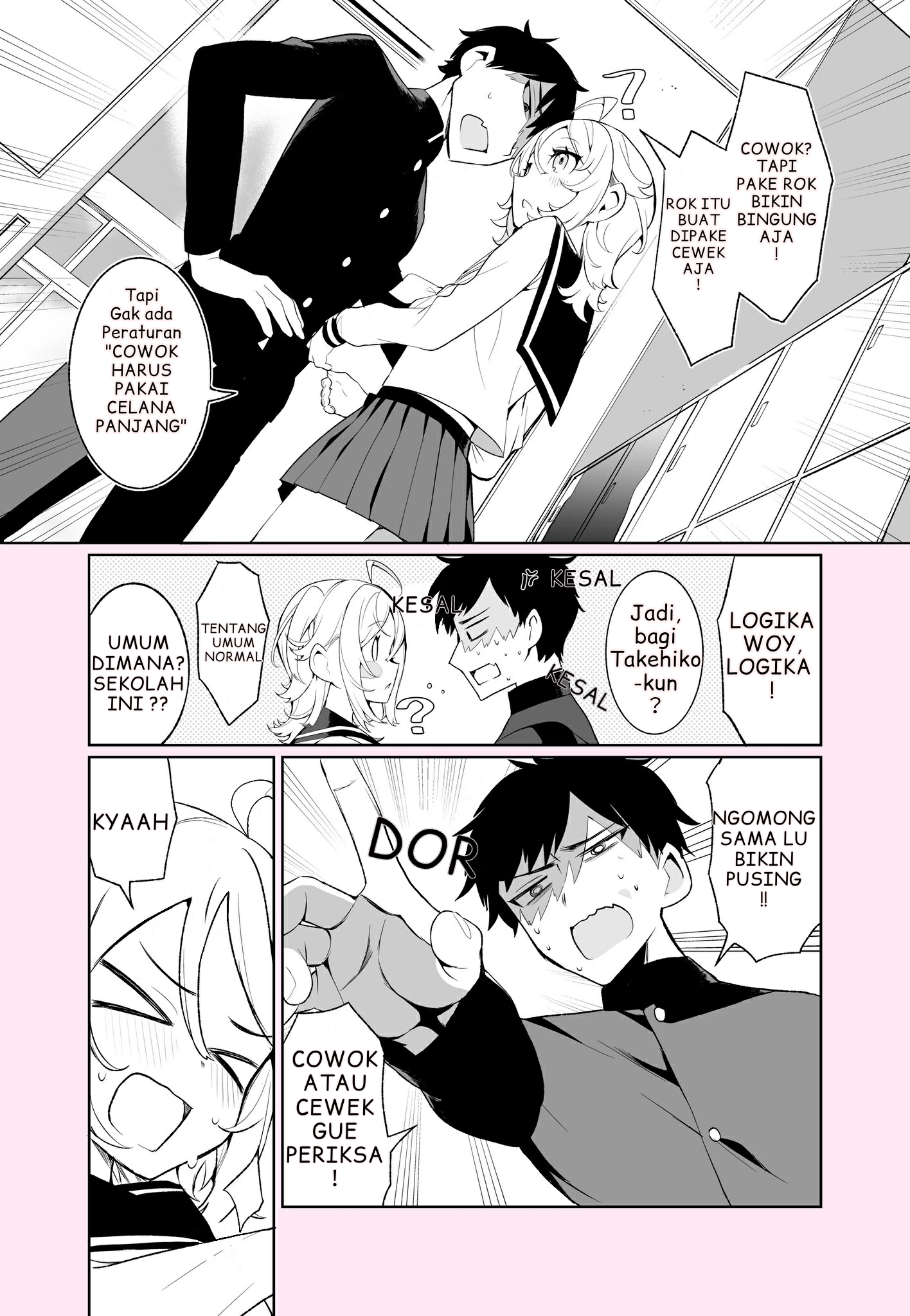 The Beginning of a Battle With a Cross-Dressing Transfer Student! Chapter 1.5 - halaman 3