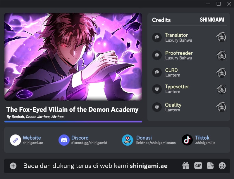 The Fox-Eyed Villain of the Demon Academy Chapter 20 - halaman 1