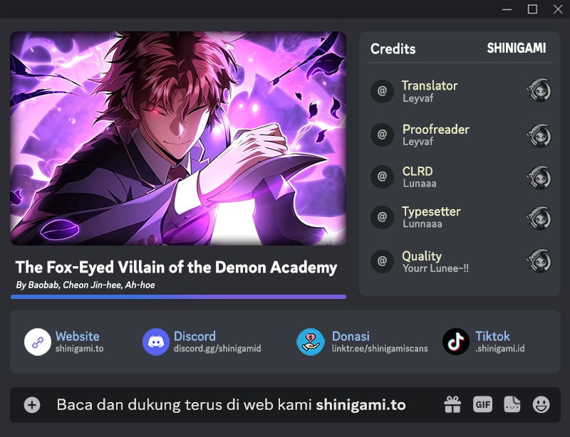 The Fox-Eyed Villain of the Demon Academy Chapter 28 - halaman 1