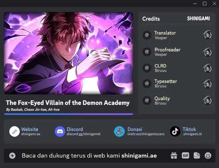 The Fox-Eyed Villain of the Demon Academy Chapter 3 - halaman 1
