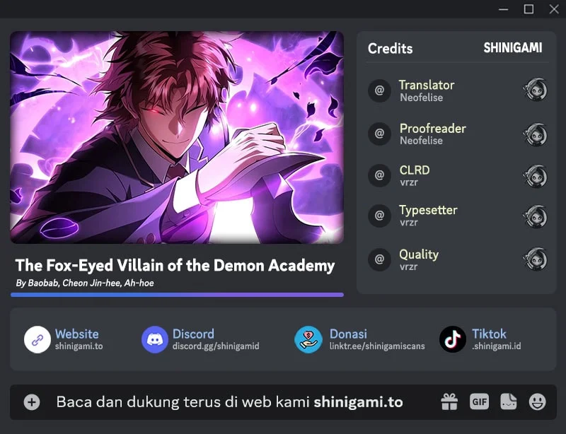 The Fox-Eyed Villain of the Demon Academy Chapter 60 - halaman 1