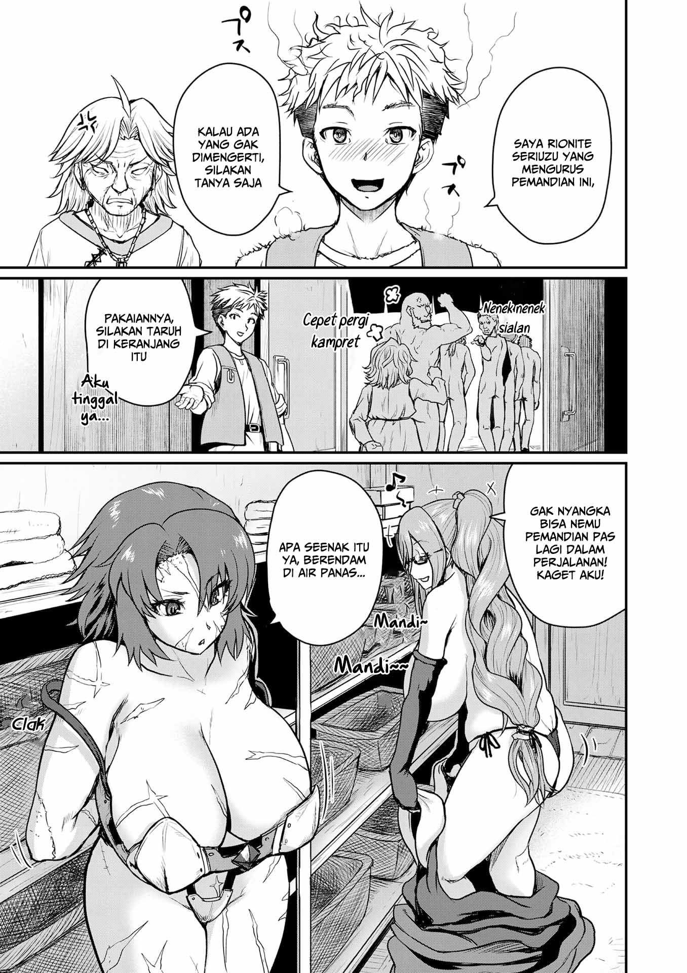 The Frontier Bathhouse Turns Into a Harem: The Old Mountain Hot Spring with Cheat-Level Powers That Female Adventurers Can't Get Enough Of Chapter 1 - halaman 11